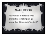 Math Posters: Funny Math Quotes (15 Posters)