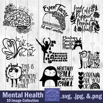 Preview of Funny Mental Health Awareness Clipart