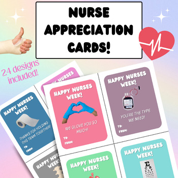 Preview of Funny Nurse Appreciation Cards, Nurse Appreciation Week, Nurse Gift, 24 Cards