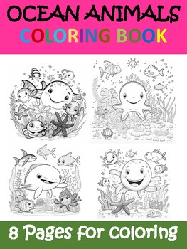 Preview of Funny Ocean Animals Activities 8 Coloring Page-Coloring Sheets - Free