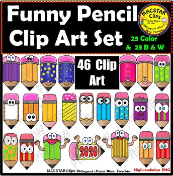 Funny Pencils ClipArt Images Clip Art by Bilingual Stars Mrs Partida