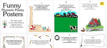 Preview of Funny Phonetic Poetry Posters Activity Project Booklet