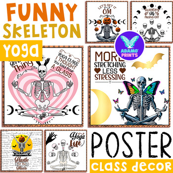 Preview of Funny SKELETON YOGA Posters Classroom Decor Bulletin Board Ideas