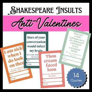 Preview of Funny Shakespeare Insults Anti-Valentines