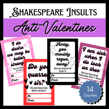Preview of Funny Shakespeare Valentines - Shakespeare Insults