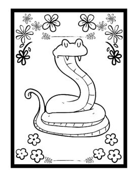 Coloring Page  Coloring pages, Snake coloring pages, Coloring books