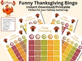Funny Thanksgiving BINGO, Family/Friendsgiving, Group Acti