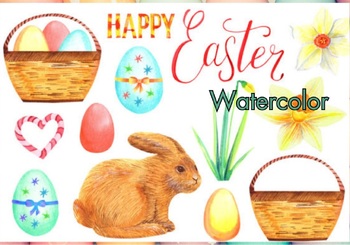 Preview of Funny Watercolor Happy Easter