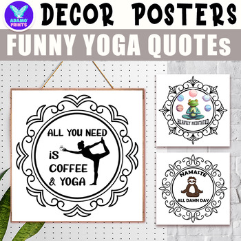 Preview of Funny YOGA Quotes Posters Manadla Classroom Decor Bulletin Board Ideas