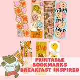 Funny breakfast printable bookmarks
