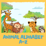 Funny learning alphabet animals book