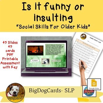 Preview of Funny or Insulting Speech Filter GOOGLE SLIDE & BOOM DUO Social Skills Lesson