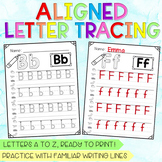 Aligned Alphabet Letter Tracing Practice