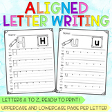 Aligned Alphabet Letter Writing, Separate Uppercase and Lowercase