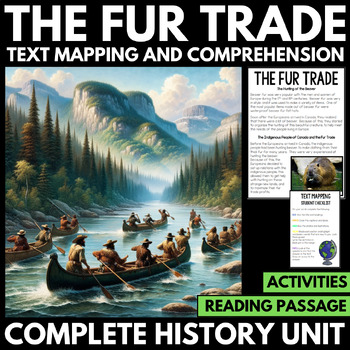Preview of Fur Trade Canada Unit - Close Reading Activity - Reading Passage & Questions