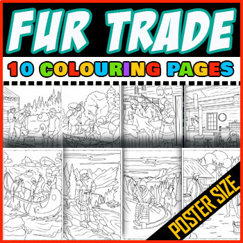 Preview of Fur Trade FREE Colouring Pages Sheets | 10 Colouring Pages! Limited Time Offer!