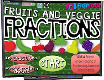 Preview of Fruits and Veggie FRACTIONS PowerPoint Game