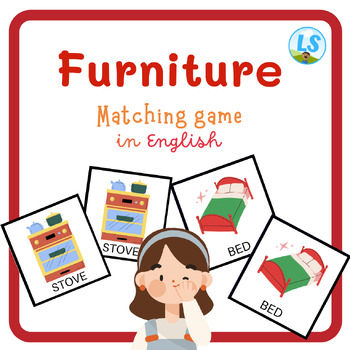 Preview of Furniture - Household - Matching game in English - Memory Game