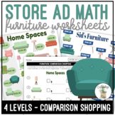 Furniture Store Ad Math Comparison Shopping Worksheets