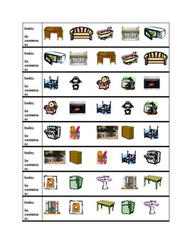 Furniture Twins Speaking Activity by jer520 LLC | TpT