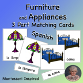 Furniture and Appliances Spanish 3 Part Matching Cards