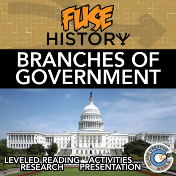 Preview of Branches of Government - Fuse History - Reading, Activities & Digital INB