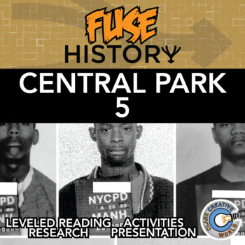 Preview of Central Park Five - Fuse History - Leveled Reading, Slides & Digital INB