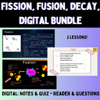 Preview of Fusion and Fission Digital Notes and Reader
