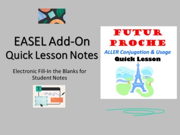 Preview of Futur Proche with ALLER Irregular Verb EASEL French Quick Lesson Notes