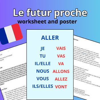 Preview of Futur proche - printable worksheet and "aller" conjugation poster