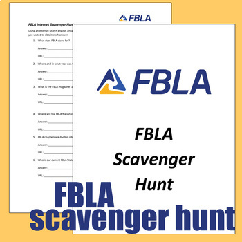 Preview of Future Business Leaders of America (FBLA) Scavenger Hunt Webquest UPDATED 2024