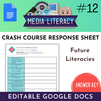 Preview of Future Literacies: Crash Course Media Literacy Episode #12 Response Sheet