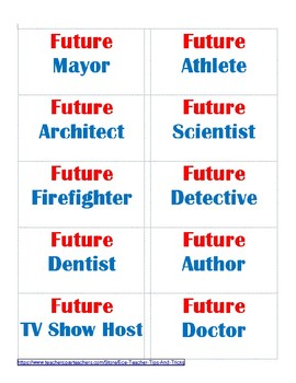 Preview of Future Professions / Careers Stickers for Label Sheets