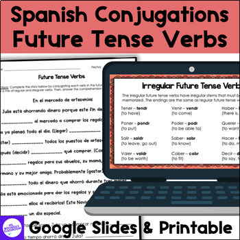 Preview of Future Tense Spanish Verbs Conjugation Practice with Ir a + Infinitive Review
