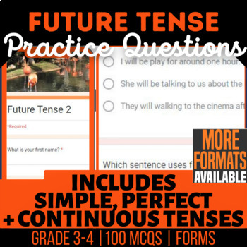 Preview of Future Tenses Google Forms | Simple Progressive Perfect | Digital Resources