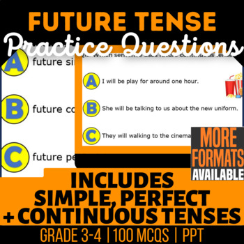 Preview of Future Tenses PowerPoints | Simple Progressive Perfect | Grammar 3rd-4th Grade