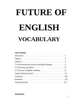 Preview of Future of English Vocabulary 111 pages