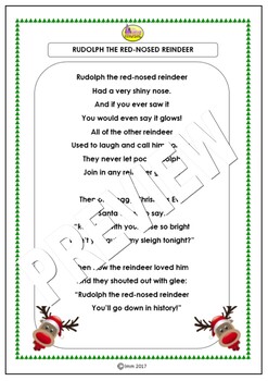 Five Fun Christmas Songs "RUDOLPH THE RED-NOSED REINDEER" | TpT