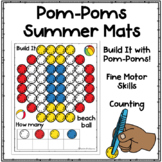 Fuzzy Pom Poms  Summer Pictures ~ Fine Motor Skills & Coun