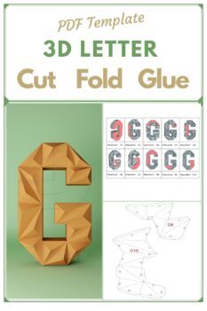 G 3D Letter Papercraft, Alphabet G, Making model with full instruction  manual