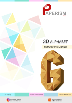 G 3D Letter Papercraft, Alphabet G, Making model with full instruction  manual