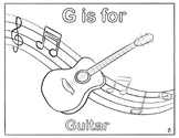 G Coloring Sheet | Music | Guitar