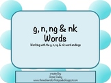 G, N, NG & NK Final Blends Word Study Sort and Activities