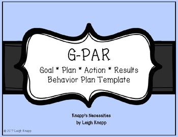 Preview of G-PAR Behavior Plan Form