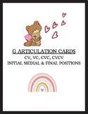 G Sound CV, VC, CVC, CVCV Articulation Cards