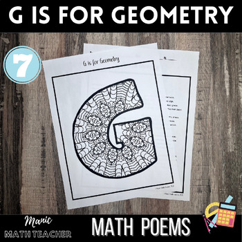 Preview of G is for Geometry - Math & Poems - ABCs - Mindfulness Coloring Activity
