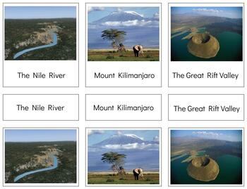 Preview of G009 (PDF): AFRICA (7 great wonders) 3 part cards (3pgs)