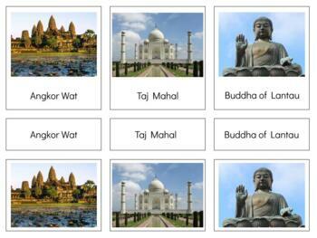 Preview of G016 (GOOGLE): ASIA (landmarks) 3 part cards (3pgs)