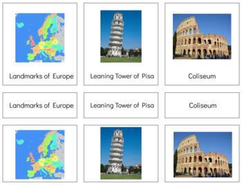 Preview of G023 (GOOGLE): LANDMARKS|EUROPE 3 part cards (goes with TOOB objects) (2pgs)