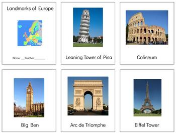 Preview of G024: LANDMARKS|EUROPE 3 part cards & book making set (5pgs)